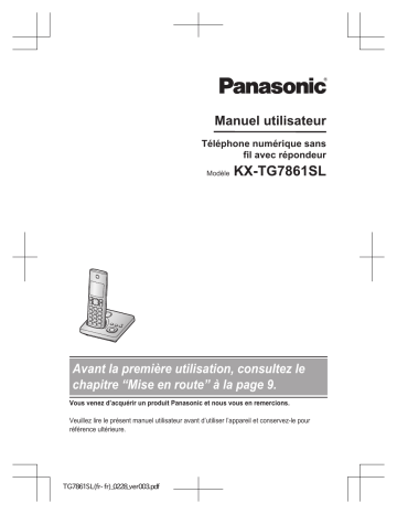 Mode d'emploi | Panasonic KXTG7861SL Operating instrustions | Fixfr
