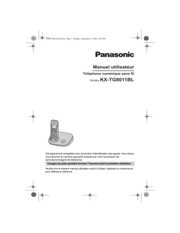 Mode d'emploi | Panasonic KXTG8011BL Operating instrustions | Fixfr
