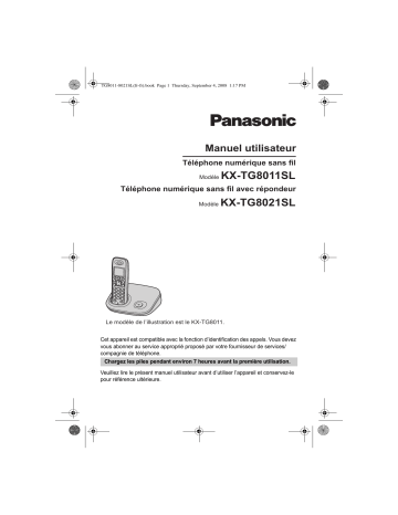 KXTG8021SL | Mode d'emploi | Panasonic KXTG8011SL Operating instrustions | Fixfr