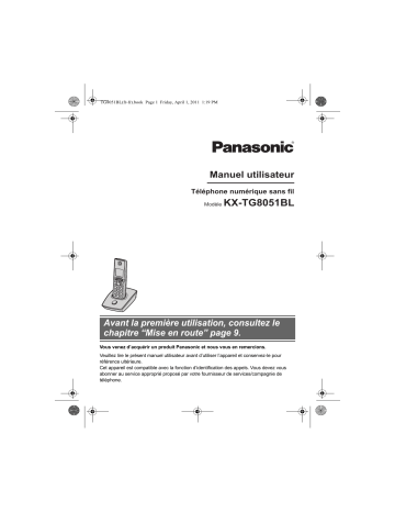 Mode d'emploi | Panasonic KXTG8051BL Operating instrustions | Fixfr