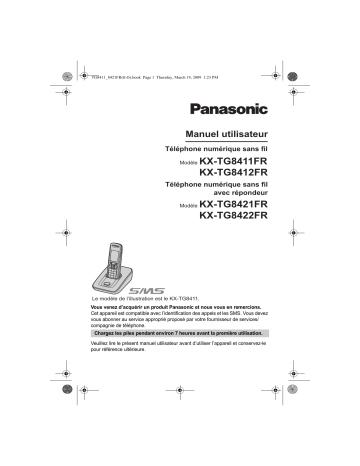 KXTG8422FR | KXTG8412FR | KXTG8421FR | Mode d'emploi | Panasonic KXTG8411FR Operating instrustions | Fixfr