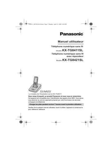 KXTG8411SL | Mode d'emploi | Panasonic KXTG8421SL Operating instrustions | Fixfr