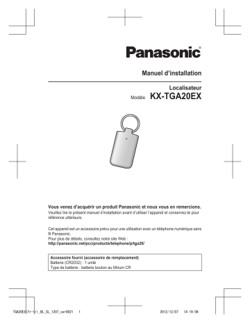 Mode d'emploi | Panasonic KXTGA20EX Operating instrustions | Fixfr