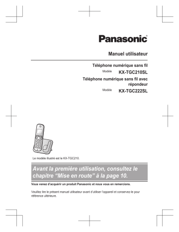 KXTGC222SL | Mode d'emploi | Panasonic KXTGC210SL Operating instrustions | Fixfr