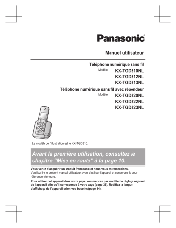 KXTGD323NL | KXTGD322NL | KXTGD312NL | KXTGD320NL | KXTGD313NL | Mode d'emploi | Panasonic KXTGD310NL Operating instrustions | Fixfr