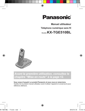 Mode d'emploi | Panasonic KXTGE510BL Operating instrustions | Fixfr