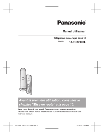 Mode d'emploi | Panasonic KXTGK210BL Operating instrustions | Fixfr