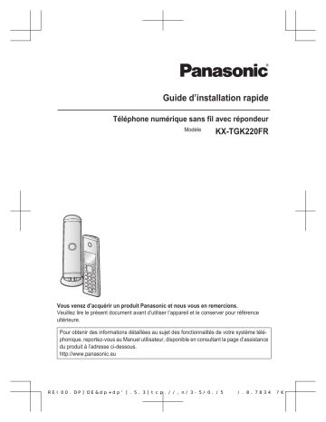 Mode d'emploi | Panasonic KXTGK220FR Operating instrustions | Fixfr