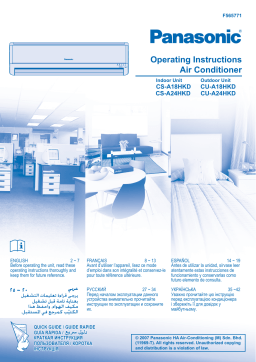 Panasonic CUA24HKD Operating instrustions