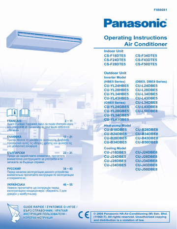 KITF34DTE8F | CSF50DTE5 | KITF24DTE5 | CSF28DTE5 | KITF43DTE8 | KITF34DTE8C | KITF50DTE8C | KITF28DTE8F | KITF34DTE5F | KITF34DTE8 | KITF43DTE8F | KITF34DTE5C | CSF34DTE5 | KITF34DTE5 | KITF28DTE5C | KITF28DTE8C | Mode d'emploi | Panasonic CSF24DTE5 Operating instrustions | Fixfr