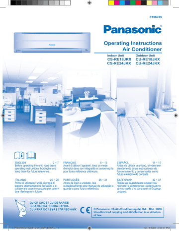 CURE24JKX | CSRE24JKX | KITRE18JKX | CURE18JKX | CSRE18JKX | Mode d'emploi | Panasonic KITRE24JKX Operating instrustions | Fixfr