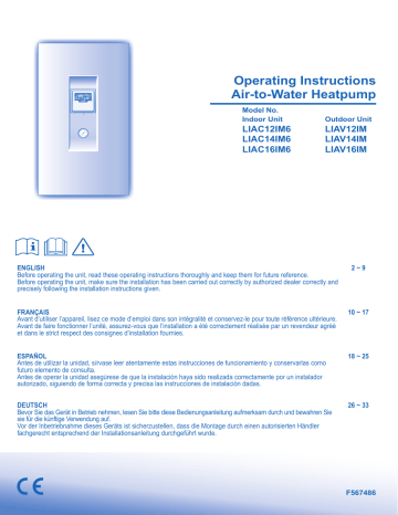 LIAC12IM6 | LIAV12IM | LIAC16IM6 | LIAC14IM6 | LIAV16IM | Mode d'emploi | Panasonic LIAV14IM Operating instrustions | Fixfr