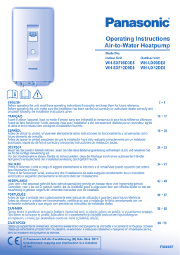 Panasonic WHSXF09D3E8 Operating instrustions