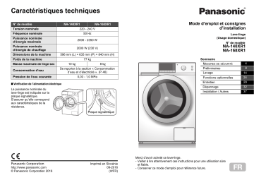 NA168XR1 | Mode d'emploi | Panasonic NA140XR1 Operating instrustions | Fixfr