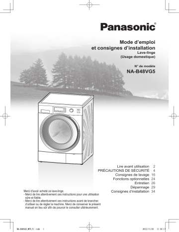 Mode d'emploi | Panasonic NAB48VG5 Operating instrustions | Fixfr