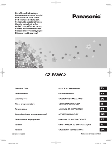 Mode d'emploi | Panasonic CZESWC2 Operating instrustions | Fixfr