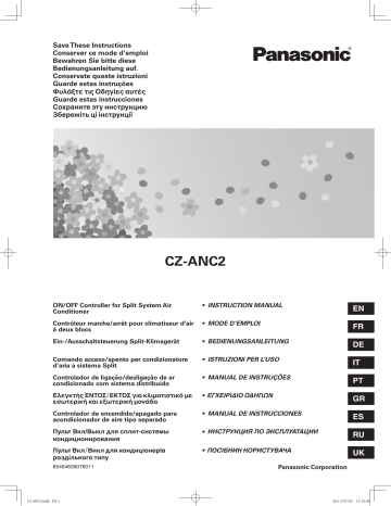 Mode d'emploi | Panasonic CZANC2 Operating instrustions | Fixfr