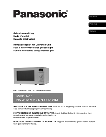 NNJ161MMWPG | Mode d'emploi | Panasonic NNS251WMWPG Operating instrustions | Fixfr