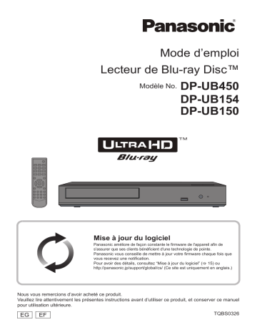 Mode d'emploi | Panasonic DPUB150EG Operating instrustions | Fixfr