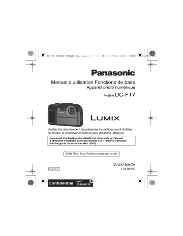 Mode d'emploi | Panasonic DCFT7EG Operating instrustions | Fixfr
