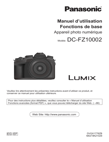 Mode d'emploi | Panasonic DCFZ10002EG Operating instrustions | Fixfr