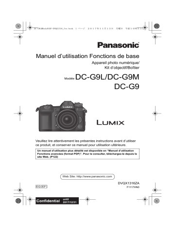 Mode d'emploi | Panasonic DCG9EF Operating instrustions | Fixfr