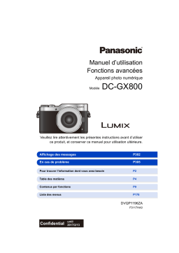 Panasonic DCGX800EF Operating instrustions