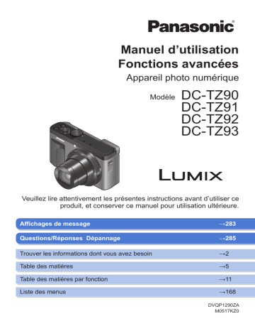 Mode d'emploi | Panasonic DCTZ90EF Operating instrustions | Fixfr