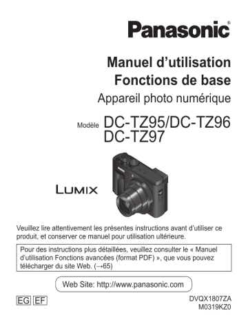 Mode d'emploi | Panasonic DCTZ95EG Operating instrustions | Fixfr