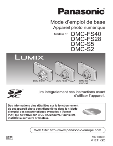 Mode d'emploi | Panasonic DMCFS28EF Operating instrustions | Fixfr