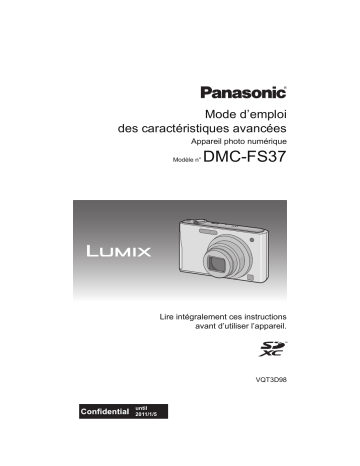 Mode d'emploi | Panasonic DMCFS37EP Operating instrustions | Fixfr