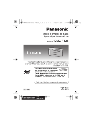 Mode d'emploi | Panasonic DMCFT25EG Operating instrustions | Fixfr
