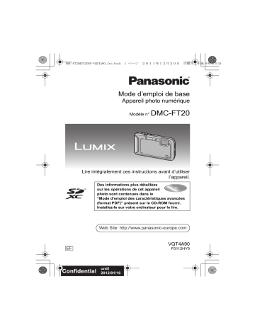 Mode d'emploi | Panasonic DMCFT20EF Operating instrustions | Fixfr