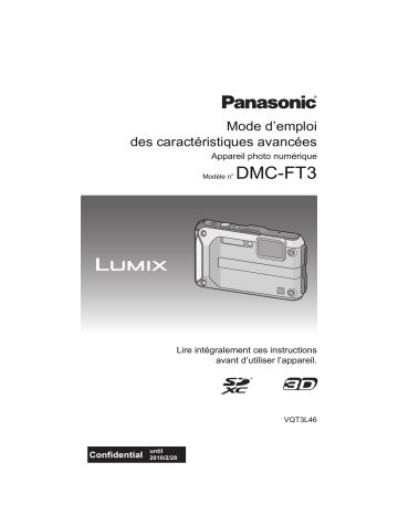 Mode d'emploi | Panasonic DMCFT3EF Operating instrustions | Fixfr