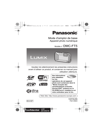 Mode d'emploi | Panasonic DMCFT5EF Operating instrustions | Fixfr