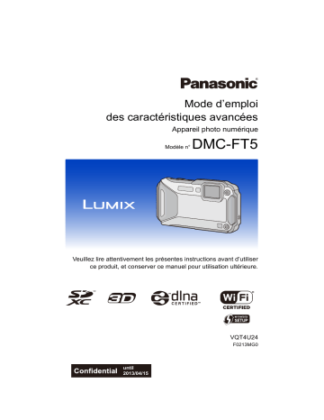 Mode d'emploi | Panasonic DMCFT5EF Operating instrustions | Fixfr