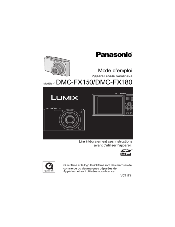 Mode d'emploi | Panasonic DMCFX180 Operating instrustions | Fixfr