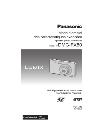 Mode d'emploi | Panasonic DMCFX80EG Operating instrustions | Fixfr