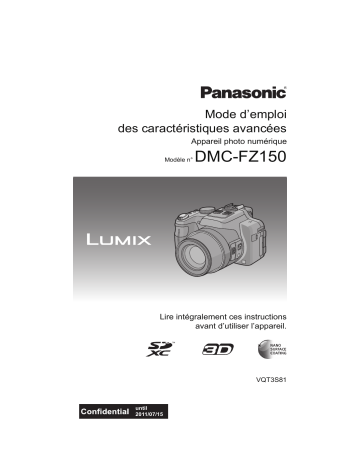 Mode d'emploi | Panasonic DMCFZ150EF Operating instrustions | Fixfr