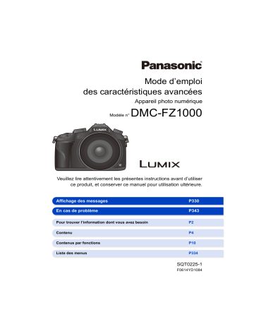 Mode d'emploi | Panasonic DMCFZ1000EG Operating instrustions | Fixfr