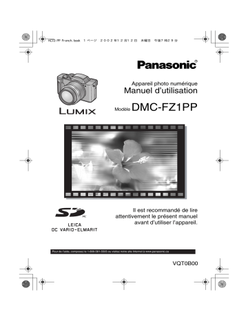 Mode d'emploi | Panasonic DMCFZ1PP Operating instrustions | Fixfr