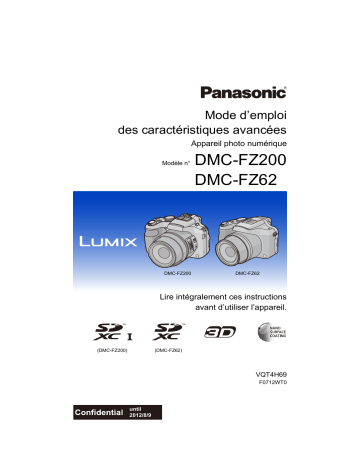 Mode d'emploi | Panasonic DMCFZ200EB Operating instrustions | Fixfr