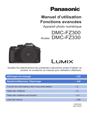 Mode d'emploi | Panasonic DMCFZ300EF Operating instrustions | Fixfr