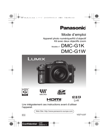 Mode d'emploi | Panasonic DMCG1W Operating instrustions | Fixfr