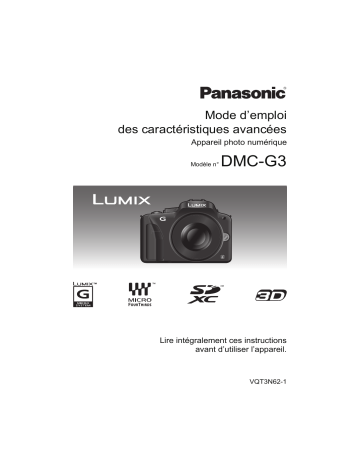 Mode d'emploi | Panasonic DMCG3EG Operating instrustions | Fixfr