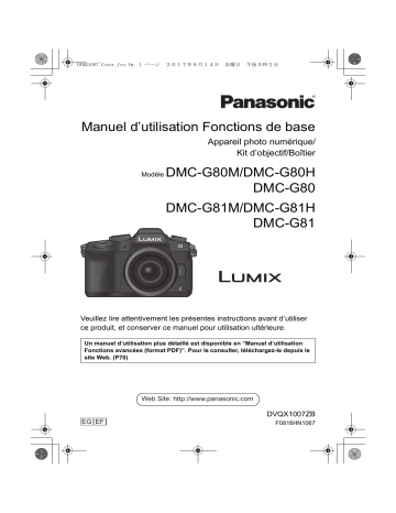 Mode d'emploi | Panasonic DMCG80EG Operating instrustions | Fixfr