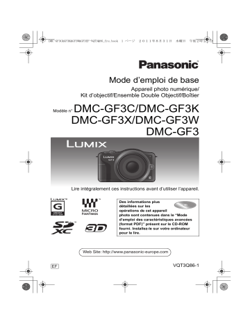 Mode d'emploi | Panasonic DMCGF3CEF Operating instrustions | Fixfr