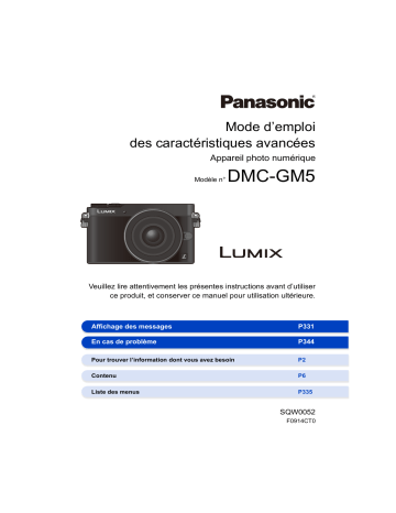 Mode d'emploi | Panasonic DMCGM5EG Operating instrustions | Fixfr