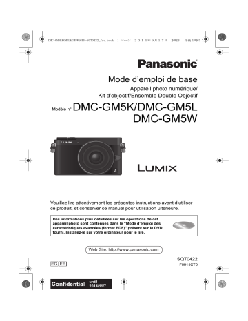 Mode d'emploi | Panasonic DMCGM5KEF Operating instrustions | Fixfr