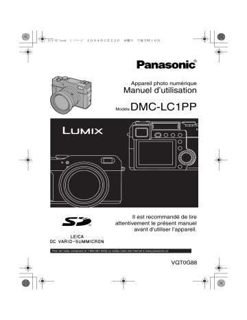 Mode d'emploi | Panasonic DMCLC1PP Operating instrustions | Fixfr